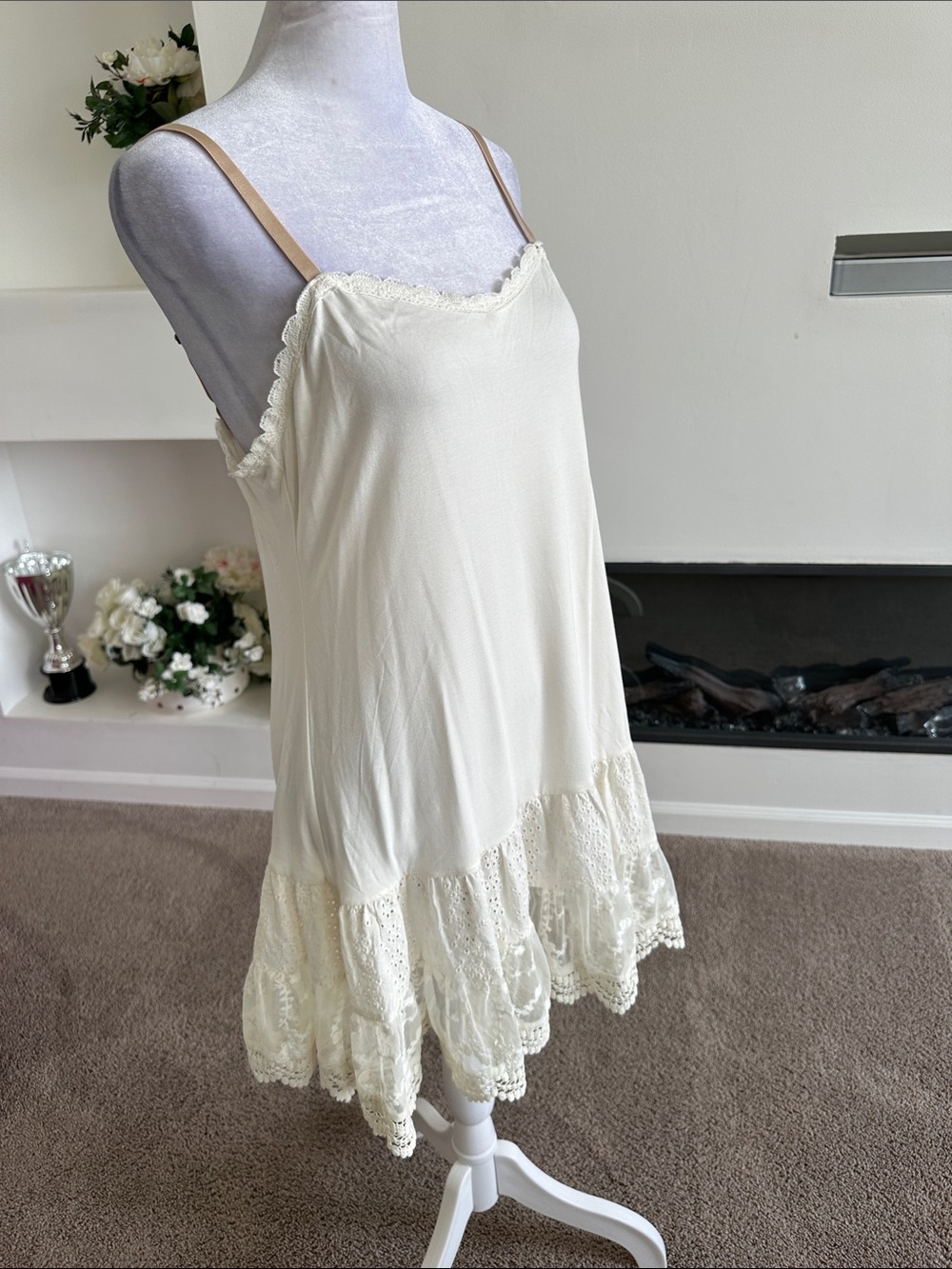 Matilda Jane Cream Lace-Trim Slip Dress - Picture 7 of 10